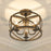Golden Lighting Alcott 3 Light Semi-Flush, Antique Black Iron