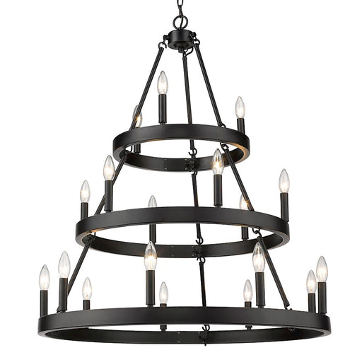 Golden Lighting Alastair 3 Tier Chandelier, Matte Black