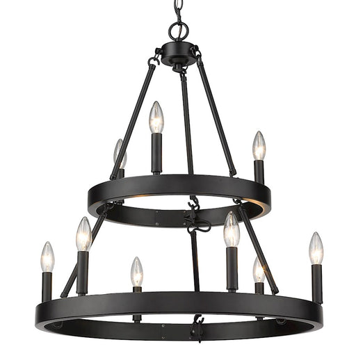 Golden Lighting Alastair 2 Tier Chandelier, Black