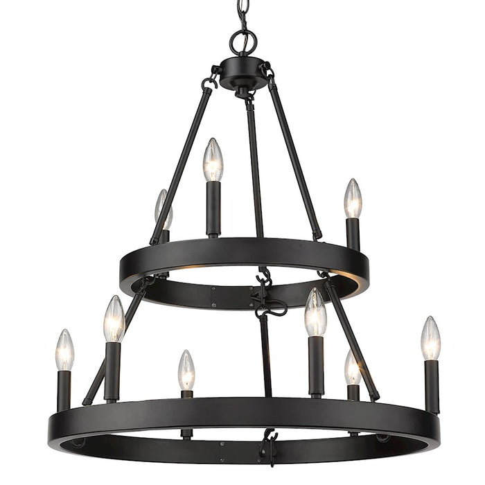 Golden Lighting Alastair 2 Tier Chandelier, Black