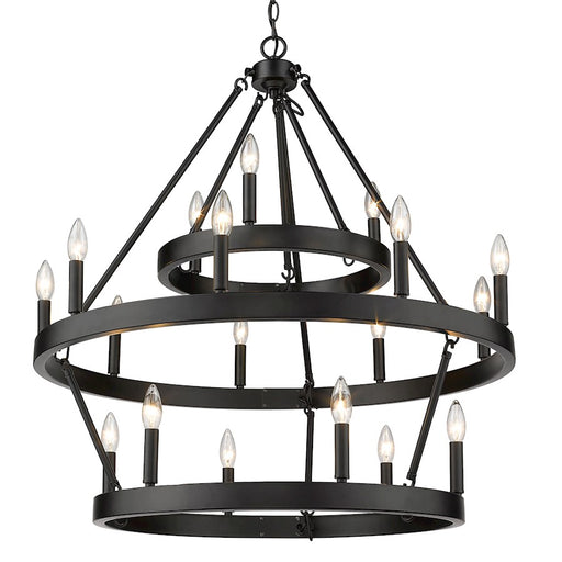 Golden Lighting Alastair 3 Tier Chandelier, Matte Black