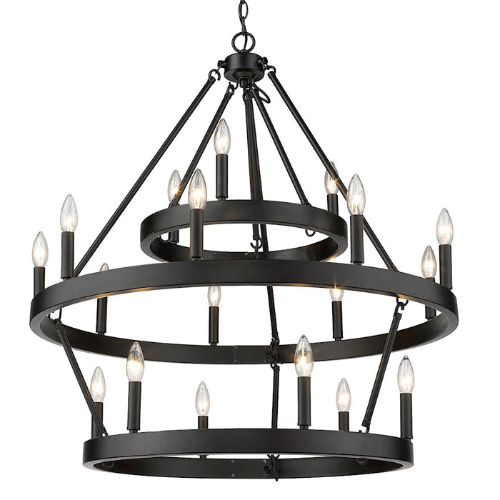 Golden Lighting Alastair 3 Tier Chandelier, Matte Black