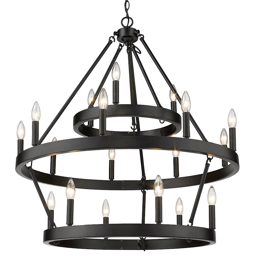Golden Lighting Alastair 3 Tier Chandelier, Matte Black