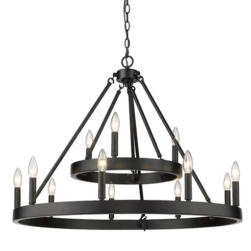 Golden Lighting Alastair 2 Tier Chandelier, Black