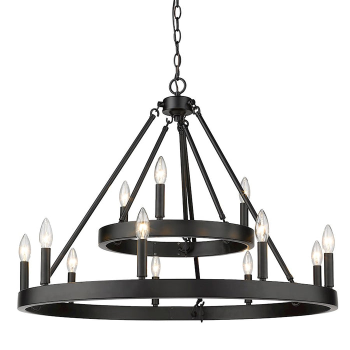 Golden Lighting Alastair 2 Tier Chandelier, Black