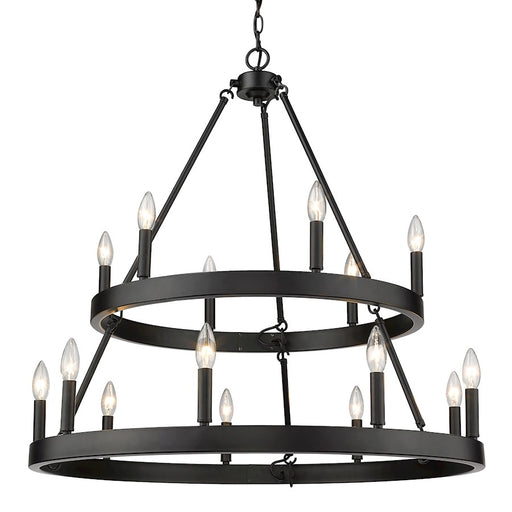 Golden Lighting Alastair 2 Tier Chandelier, Matte Black