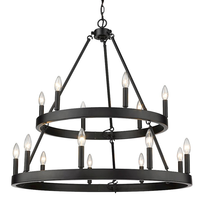 Golden Lighting Alastair 2 Tier Chandelier, Matte Black