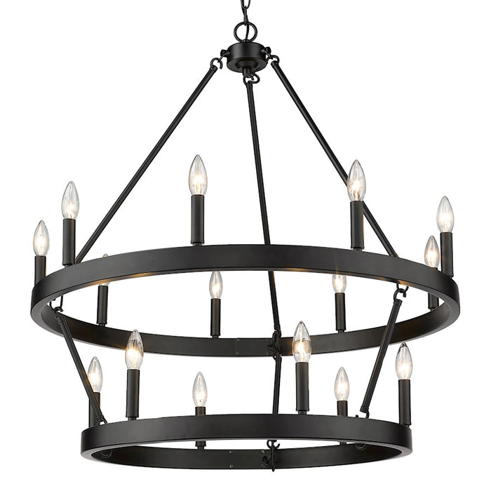 Golden Lighting Alastair 2 Tier Chandelier, Matte Black
