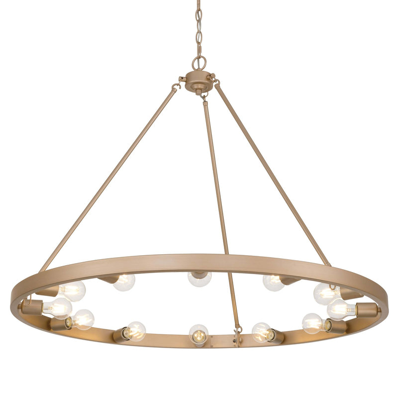 Golden Lighting Castile 40in 12-Light Chandelier | Transitional French Gold Steel | Dining Room & Foyer | 40 x 40 x 30 in | Model 1019-12 FRG