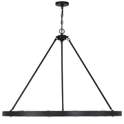 Golden Lighting Castile 40in 12-Light Semi-Flush Mount | Transitional Matte Black Wagon Wheel | Entryway & Foyer | Model 1019-12SF BLK
