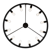 Golden Lighting Castile 40in 12-Light Semi-Flush Mount | Transitional Matte Black Wagon Wheel | Entryway & Foyer | Model 1019-12SF BLK