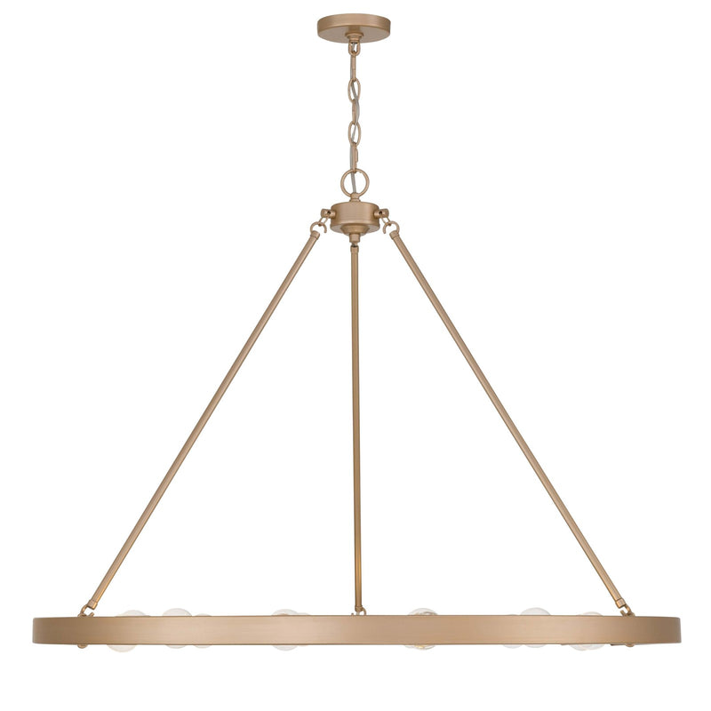 Golden Lighting Castile 40in 12-Light Semi-Flush Mount | Transitional French Gold Steel | Entryway & Foyer | 40 x 40 x 14 in | Model 1019-12SF FRG