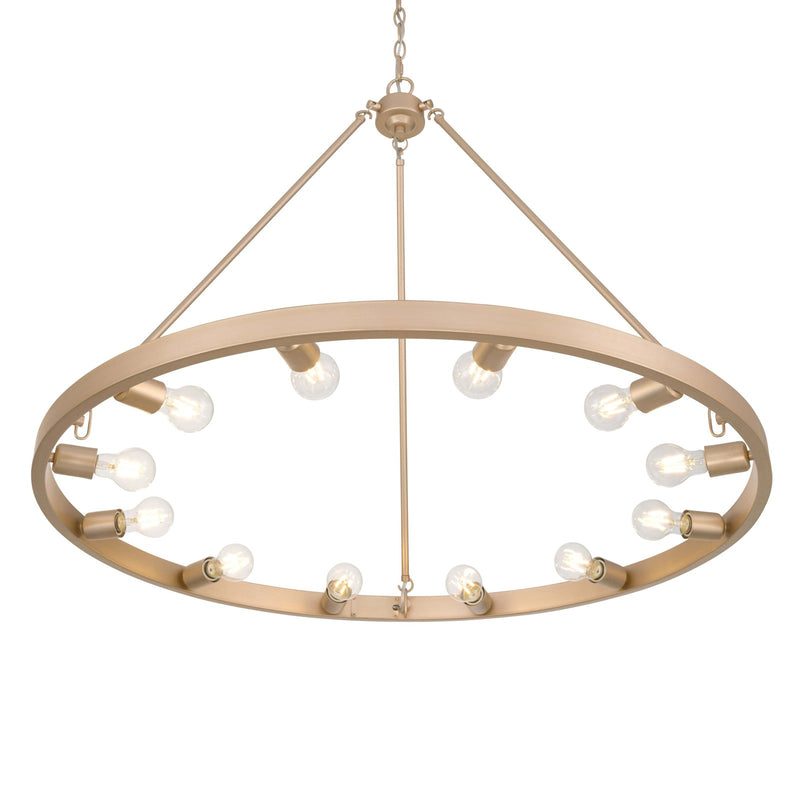 Golden Lighting Castile 40in 12-Light Semi-Flush Mount | Transitional French Gold Steel | Entryway & Foyer | 40 x 40 x 14 in | Model 1019-12SF FRG