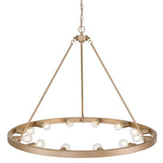 Golden Lighting Castile 40in 12-Light Semi-Flush Mount | Transitional French Gold Steel | Entryway & Foyer | 40 x 40 x 14 in | Model 1019-12SF FRG