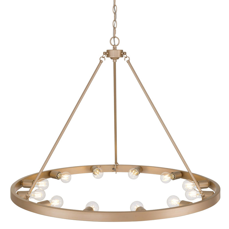 Golden Lighting Castile 40in 12-Light Semi-Flush Mount | Transitional French Gold Steel | Entryway & Foyer | 40 x 40 x 14 in | Model 1019-12SF FRG