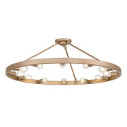 Golden Lighting Castile 40in 12-Light Semi-Flush Mount | Transitional French Gold Steel | Entryway & Foyer | 40 x 40 x 14 in | Model 1019-12SF FRG