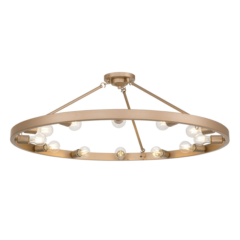 Golden Lighting Castile 40in 12-Light Semi-Flush Mount | Transitional French Gold Steel | Entryway & Foyer | 40 x 40 x 14 in | Model 1019-12SF FRG