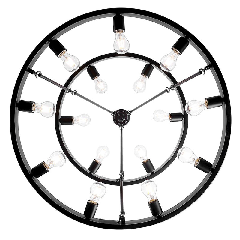 Golden Lighting Castile 15 Light 32" Chandelier, Matte Black