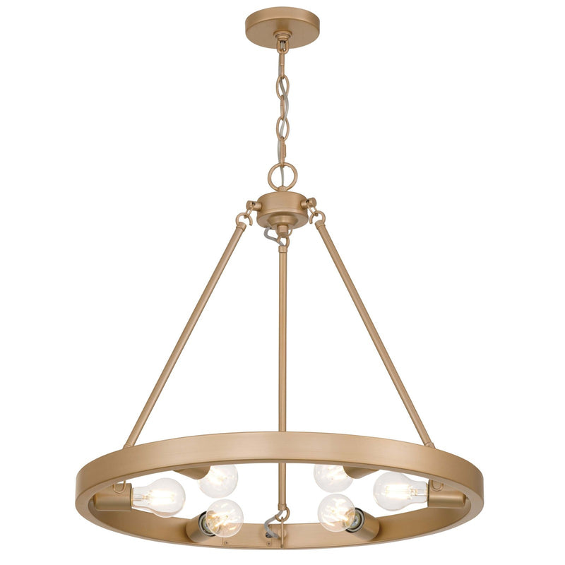 Golden Lighting Castile 24in 6-Light Chandelier | Transitional French Gold | Dining Room & Foyer | 24 x 24 x 22.13 in | Model 1019-6 FRG