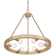 Golden Lighting Castile 24in 6-Light Chandelier | Transitional French Gold | Dining Room & Foyer | 24 x 24 x 22.13 in | Model 1019-6 FRG