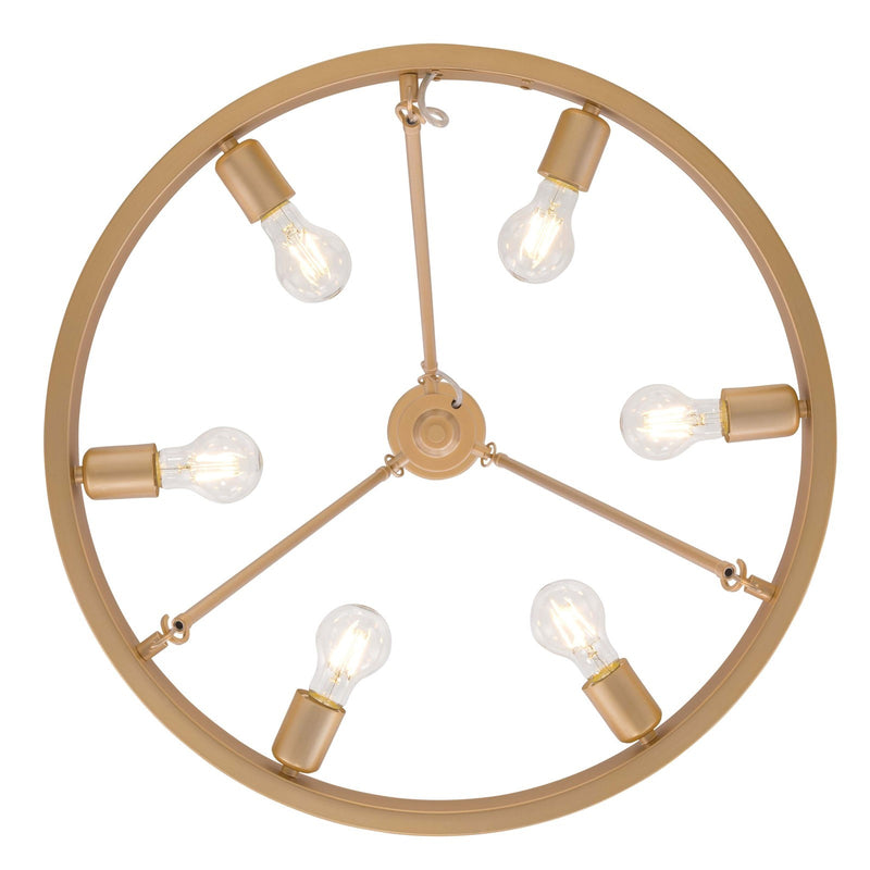 Golden Lighting Castile 24in 6-Light Chandelier | Transitional French Gold | Dining Room & Foyer | 24 x 24 x 22.13 in | Model 1019-6 FRG