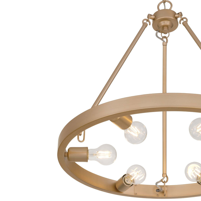 Golden Lighting Castile 24in 6-Light Chandelier | Transitional French Gold | Dining Room & Foyer | 24 x 24 x 22.13 in | Model 1019-6 FRG