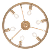 Golden Lighting Castile 24in 6-Light Semi-Flush Mount | Transitional French Gold Steel | Entryway & Bedroom | 24 x 24 x 9.5 in | Model 1019-6SF FRG