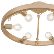 Golden Lighting Castile 24in 6-Light Semi-Flush Mount | Transitional French Gold Steel | Entryway & Bedroom | 24 x 24 x 9.5 in | Model 1019-6SF FRG