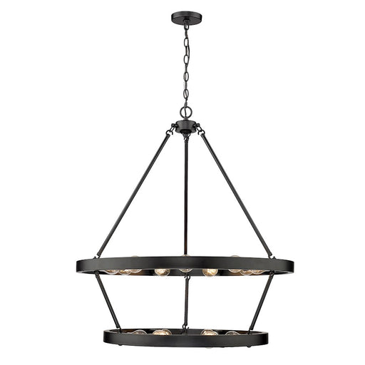 Golden Lighting Castile 15 Light 35" Chandelier, Matte Black