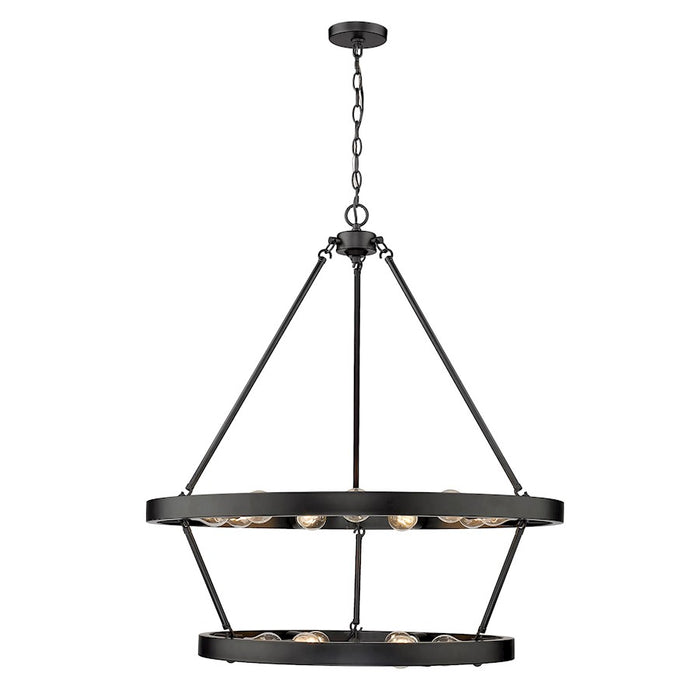 Golden Lighting Castile 15 Light 35" Chandelier, Matte Black