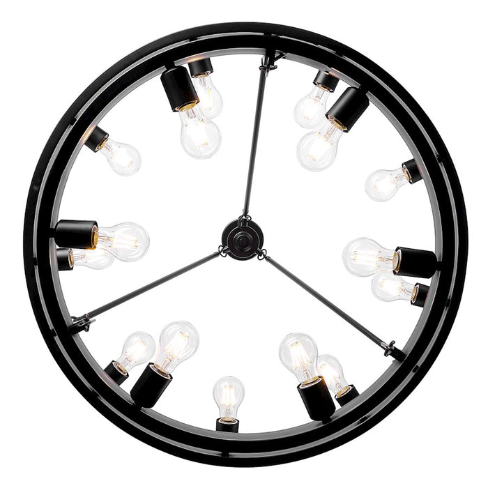 Golden Lighting Castile 15 Light 35" Chandelier, Matte Black