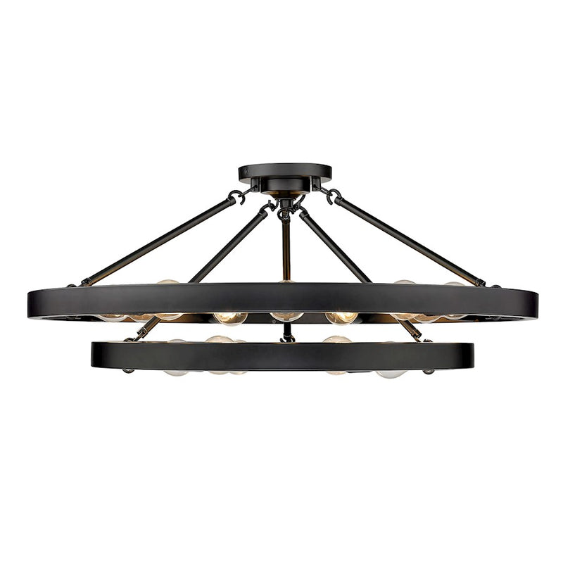 Golden Lighting Castile 15 Light Semi-Flush, Matte Black