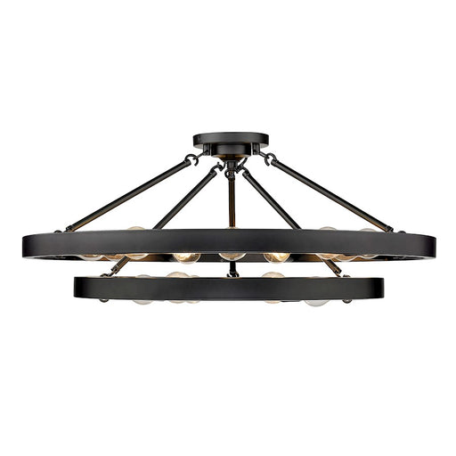 Golden Lighting Castile 15 Light Semi-Flush, Matte Black