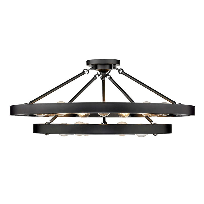 Golden Lighting Castile 15 Light Semi-Flush, Matte Black