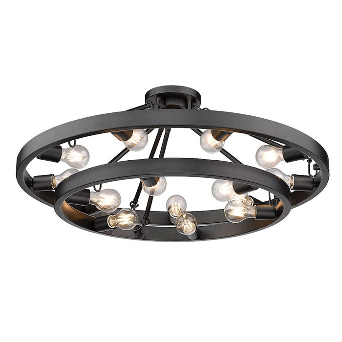 Golden Lighting Castile 15 Light Semi-Flush, Matte Black