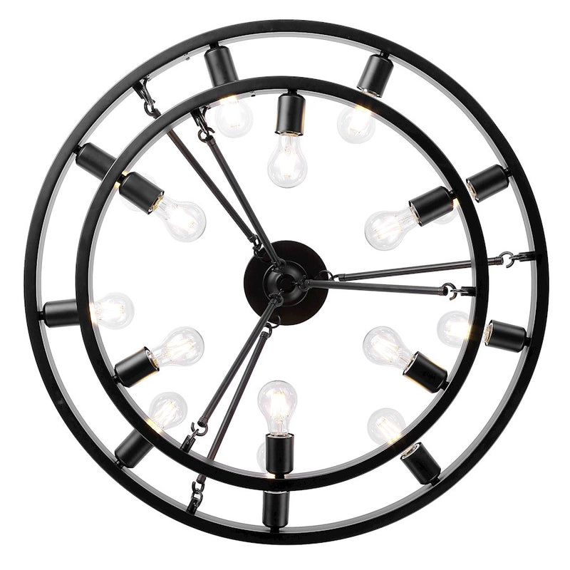 Golden Lighting Castile 15 Light Semi-Flush, Matte Black