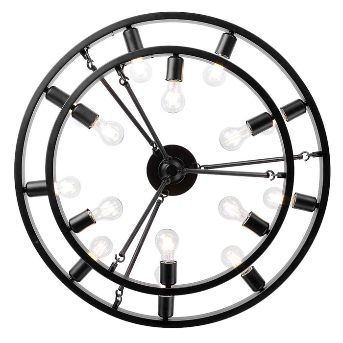 Golden Lighting Castile 15 Light Semi-Flush, Matte Black