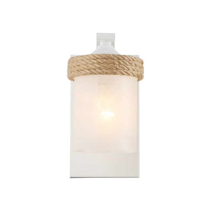 Golden Chatham 1-Lt Wall Sconce, White/Clear Sandblasted Glass
