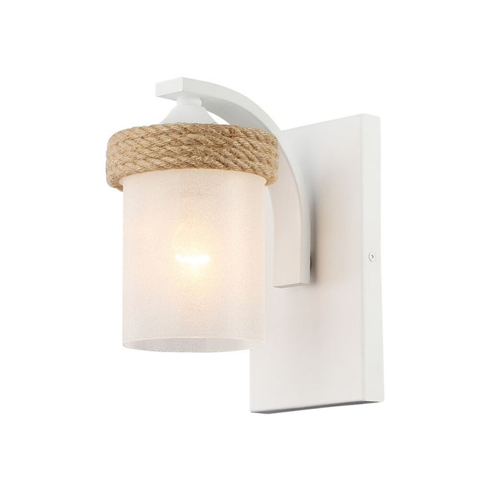 Golden Chatham 1-Lt Wall Sconce, White/Clear Sandblasted Glass