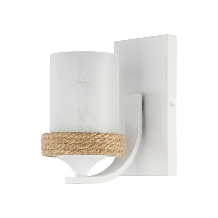Golden Chatham 1-Lt Wall Sconce, White/Clear Sandblasted Glass