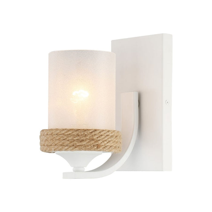 Golden Chatham 1-Lt Wall Sconce, White/Clear Sandblasted Glass