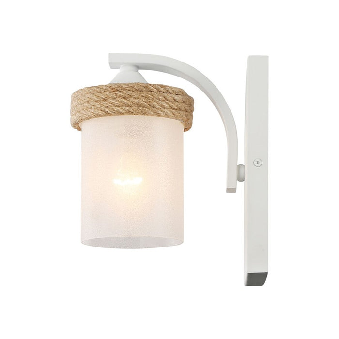 Golden Chatham 1-Lt Wall Sconce, White/Clear Sandblasted Glass