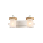 Golden Chatham 2-Lt Vanity, White/Clear Sandblasted Glass - 1048-BA2NWT-CS