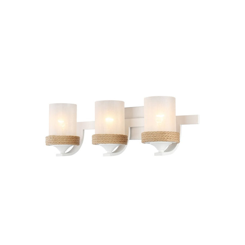 Golden Chatham 3-Light Vanity, White/Clear Sandblasted Glass