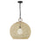 Golden Lighting Reed 1 Light Large Pendant, Matte Black/Bamboo