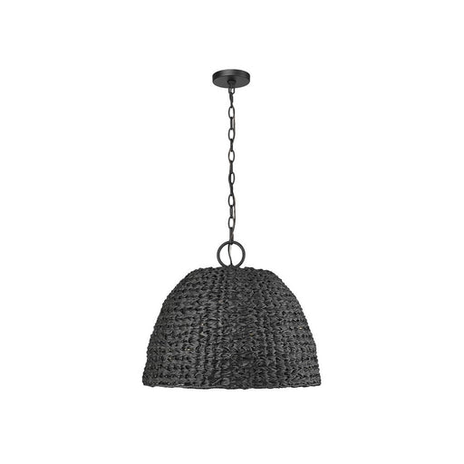 Golden Rue 3-Lt Outdoor Pendant, Black/Silken Black Wicker
