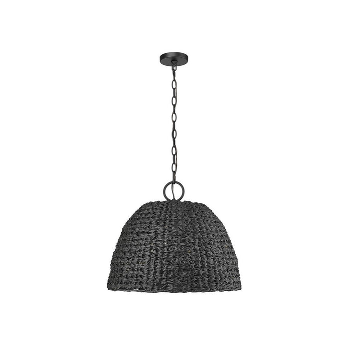 Golden Rue 3-Lt Outdoor Pendant, Black/Silken Black Wicker