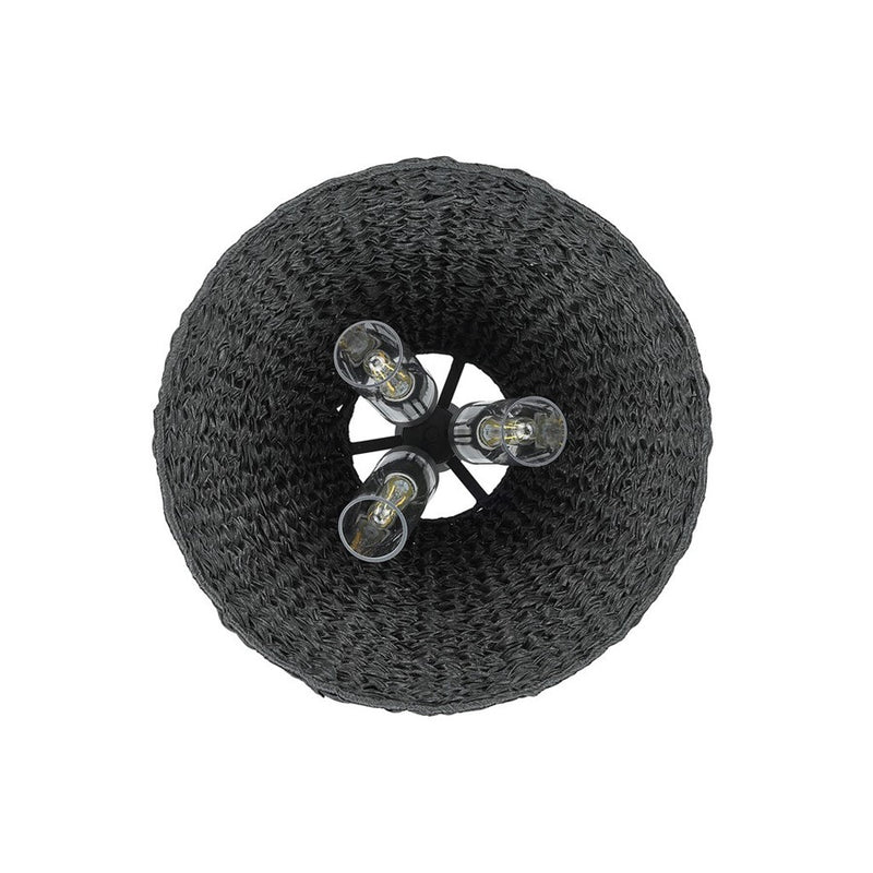 Golden Rue 3-Lt Outdoor Pendant, Black/Silken Black Wicker