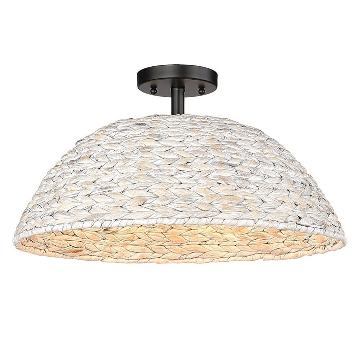 Golden Lighting Rue Semi Flush Mount, Matte Black