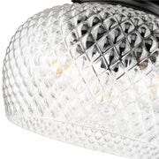 Golden Lighting Adeline 14in 3-Light Semi-Flush Mount | Farmhouse Matte Black and Clear Glass | Entryway & Kitchen | Model 1088-3SF BLK-CLR